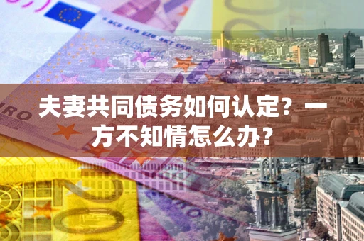 北京夫妻共同债务如何认定？一方不知情怎么办？