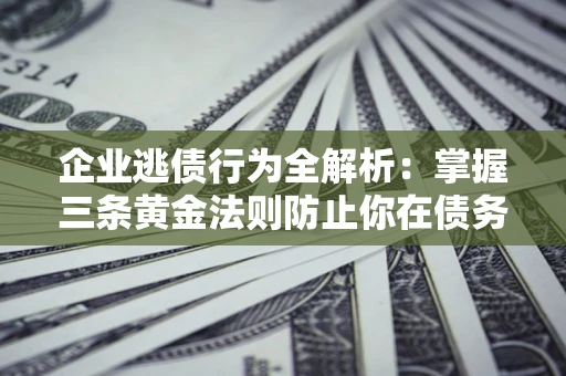 北京企业逃债行为全解析：掌握三条黄金法则防止你在债务乱局中“踩雷”